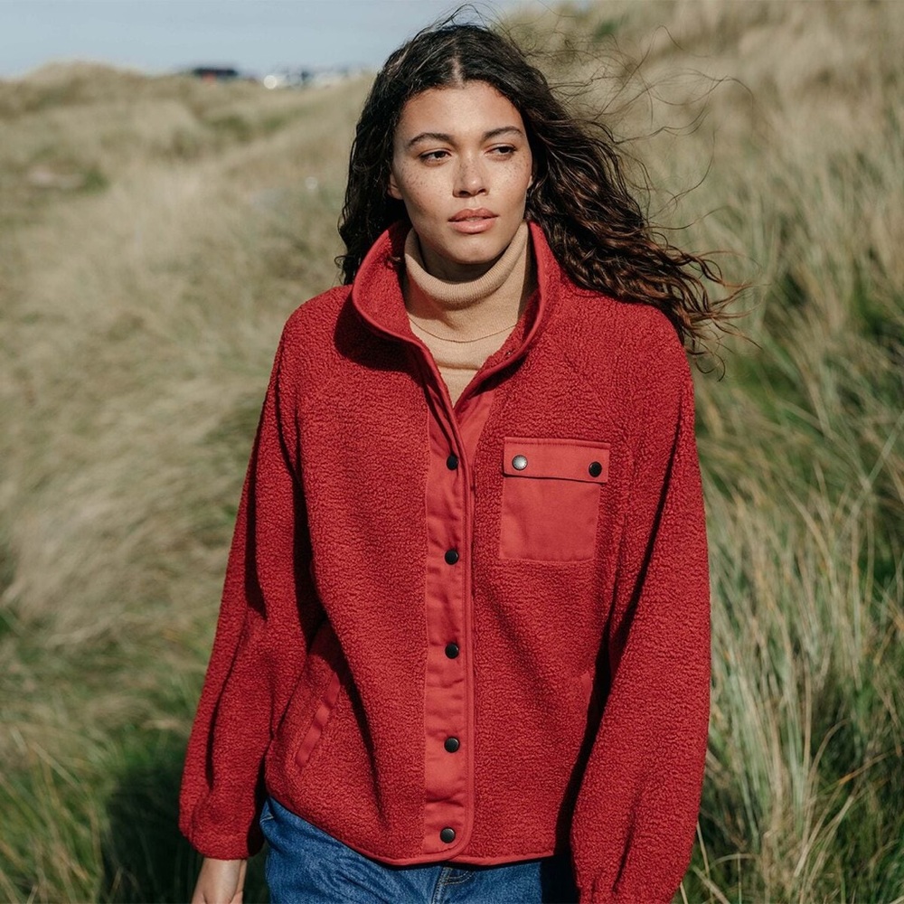 Barbour Callaly Fleece Jacket in Red - Size 4